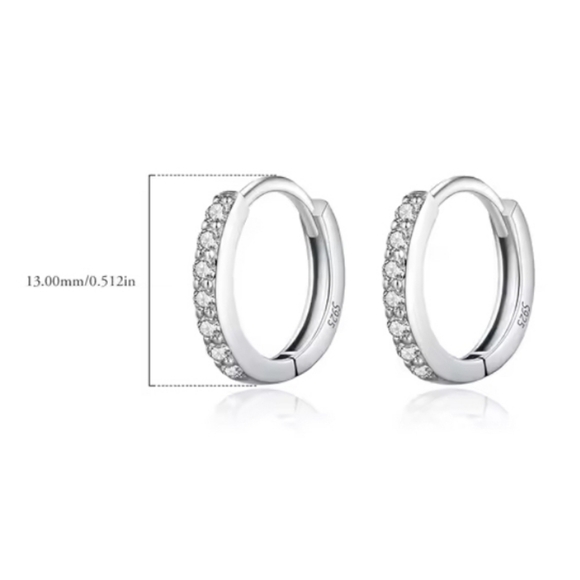 Moissanite Diamond Huggie Hoops - Picture 8 of 12